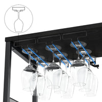 Garvee Meuble bar à vin à 3 niveaux avec casier à bouteilles amovible et porte-verres pour cuisine et bar, 69 cm (L)×35 cm (P)×92 cm (H)