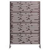 Garvee écran d’intimité métallique 182,9 × 119,4 cm en acier galvanisé, résistant aux intempéries, base stable, pour terrasse et jardin - Marron