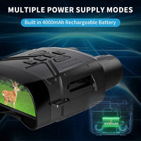 Jumelles Garvee NV4000 4K HD avec écran 3 pouces, vision nocturne infrarouge, caméra 36 MP, enregistrement vidéo en extérieur et batterie au lithium.