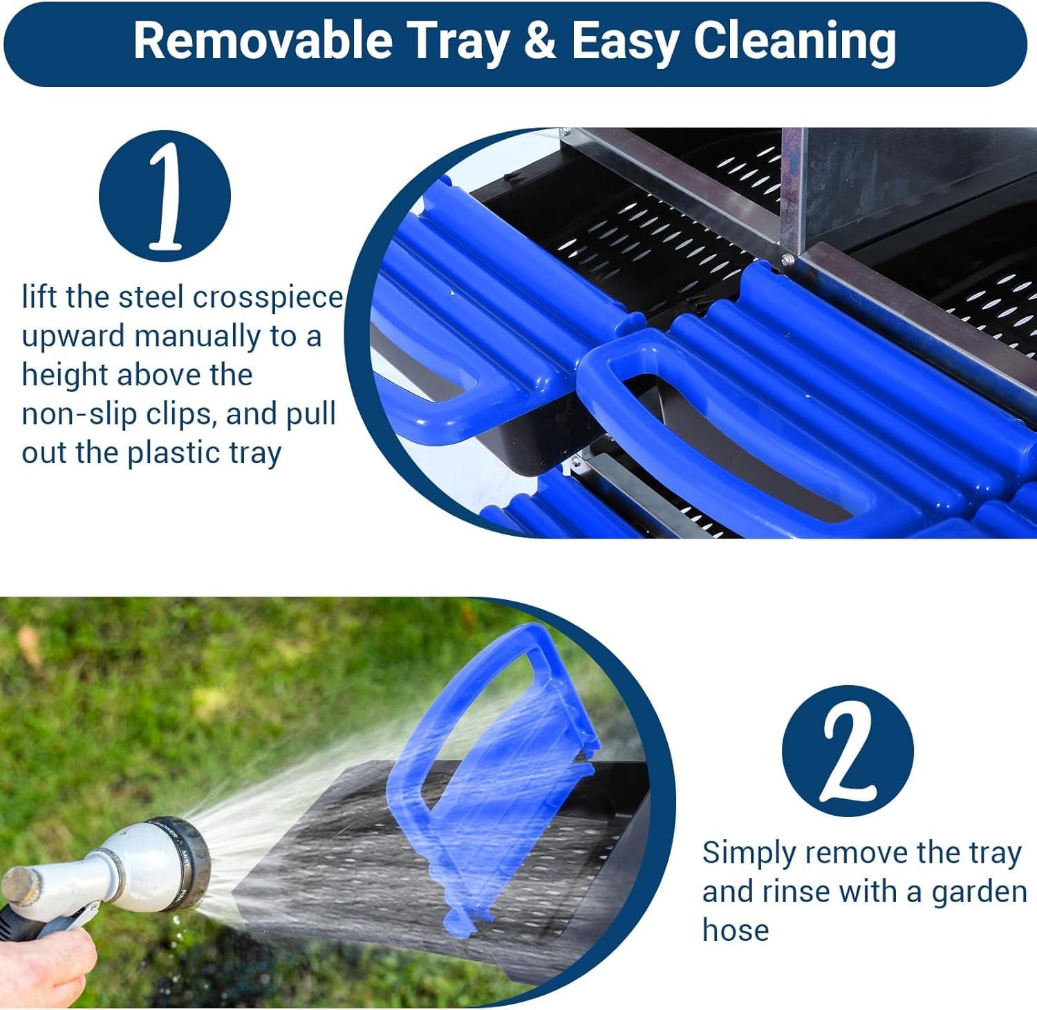 Nichoir à poules Garvee 8 trous avec pieds 107×52×95 cm – Bleu, hygiénique et ergonomique pour écuyers professionnels
