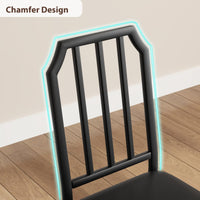 Ensemble table et chaises Garvee pour 2 personnes, design biseauté, chaises rembourrées en PU, structure en MDF et acier, compact, idéal pour les petits espaces, 111 x 70 x 78 cm, noir