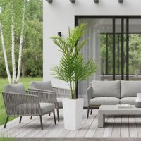 Palmier artificiel Areca Garvee de 1,37 m (50 pouces) avec pot blanc pour salon et bureau, flexible, réaliste, facile d'entretien, vert