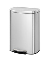 Garvee poubelle de cuisine 49 L en acier inoxydable avec couvercle, fermeture douce, poignée ergonomique, argentée, pour la cuisine et le bureau, 50 L - Argent