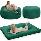 Garvee Fauteuil poire adulte 4 en 1 mousse mémoire haute résilience vert pour salon et chambre - Vert