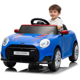 Garvee Voiture électrique enfant MINI 12 V 4,5 Ah bleue, télécommande parentale, ceinture, musique et éclairage, pour jardin et parc - Bleu