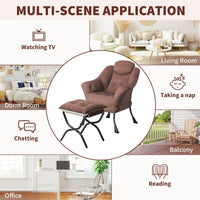 Fauteuil de lecture ergonomique Garvee Lazy Chair avec repose-pieds, pliable, garnissage en coton PP, housse amovible et lavable, design moderne et confortable, gris.