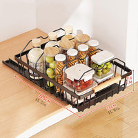Organisateur de placard extensible Garvee avec fixation adhésive pour cuisine et garde-manger, coulissement fluide, robuste, sans perçage, polyvalent