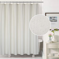 Rideau de douche Garvee en microfibre déperlante à motif gaufré, couleur crème, 183 x 183 cm (72 x 72 pouces), pour salle de bain et baignoire.