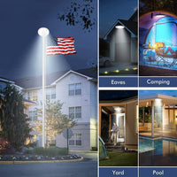 Lampe solaire pour mât de drapeau Garvee, 136 LED ultra-lumineuses, IP67, ABS résistant aux intempéries, pour jardin extérieur de 4,5 à 7,5 m.