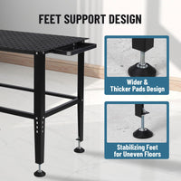 Table de soudage Garvee 91 x 61 cm (36 x 24 po) avec une capacité de charge de 680 kg (1 500 lb), trous de fixation de 16 mm (5/8 po), cadre en acier robuste pour atelier et garage, polyvalente et stable.