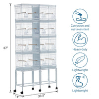Cage à oiseaux extra large Garvee 168 cm de haut avec fond amovible et toit imperméable pour conure, perroquet, perruche ondulée, design coloré, intérieur et extérieur