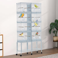 Cage à oiseaux extra large Garvee 168 cm de haut avec fond amovible et toit imperméable pour conure, perroquet, perruche ondulée, design coloré, intérieur et extérieur