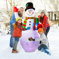 Garvee Bonhomme de neige gonflable 240 cm avec lumière LED rotative, étanche et coloré, décoration de Noël pour jardin