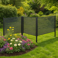 Clôture d'extérieur Garvee 119 x 89 cm, 2 panneaux métalliques, antirouille, résistante aux intempéries, pour jardin et terrasse, flexible, montage facile, grise