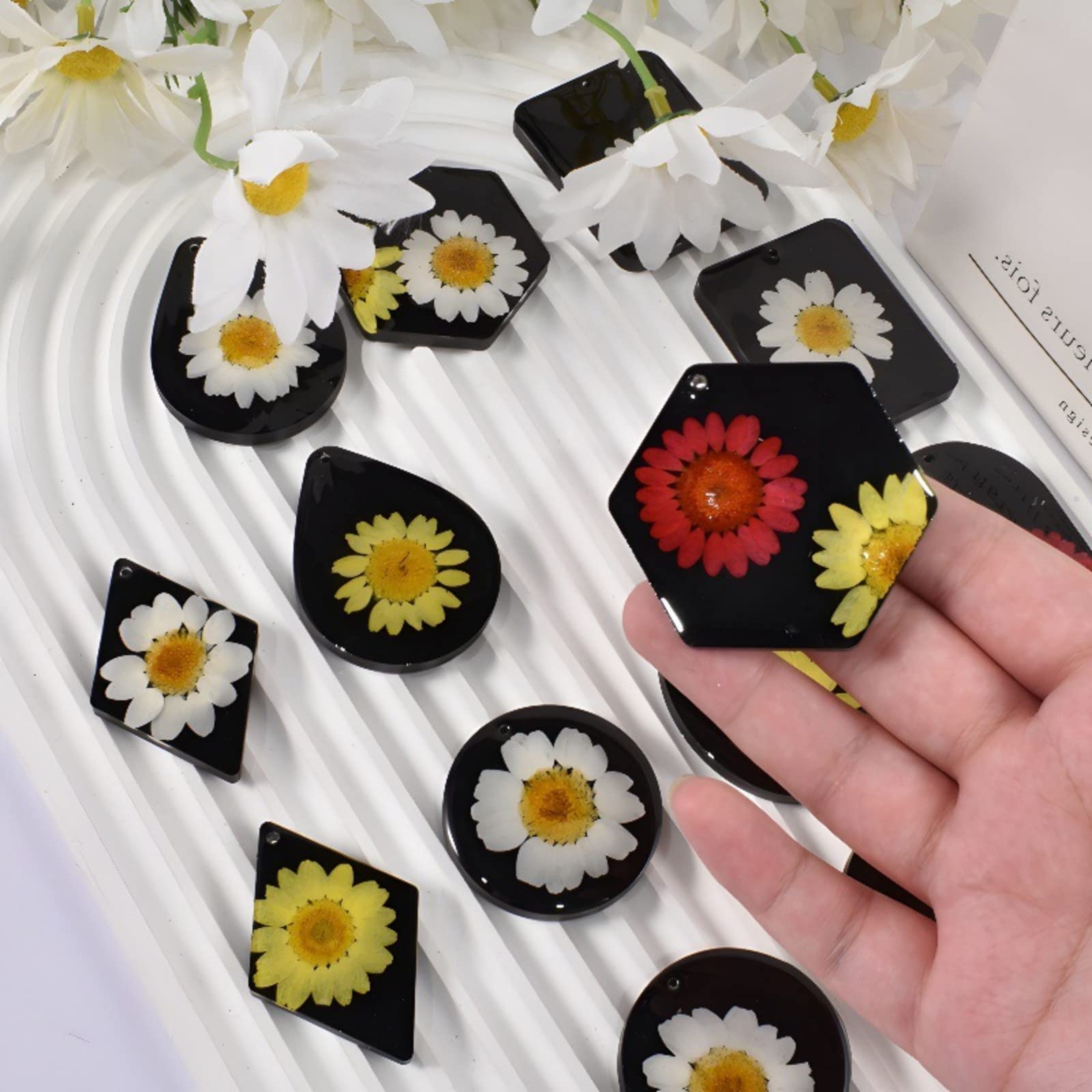Garvee - Kit de 12 moules à boucles d'oreilles en silicone, ovales et hexagonaux, en résine époxy, polyvalents pour la création de bijoux pour femmes et filles