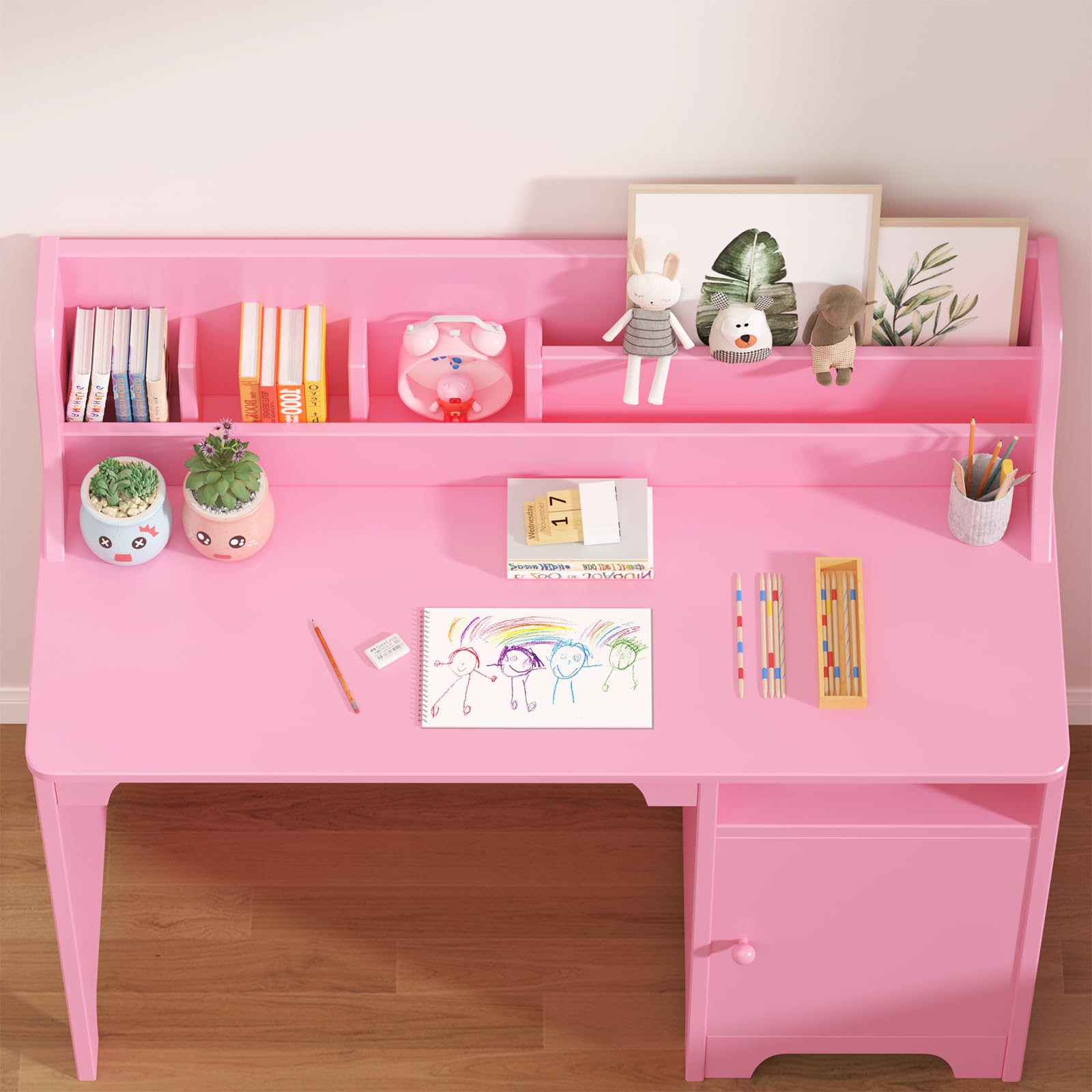 Bureau enfant Garvee avec chaise, en bois, ergonomique et stable, pour chambre/bureau d'enfant, 3-12 ans