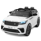 Garvee Voiture Électrique Enfant 12V Land Rover, 2 Moteurs, Télécommande Parentale, 2 Places, Suspension, LED, Musique, Sécurité - Blanc