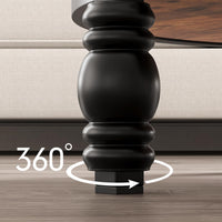 Garvee Table d’appoint ronde 3 niveaux avec étagère de rangement, pieds en métal et plateau MDF, style vintage, idéale salon et chambre.
