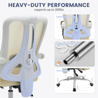Garvee Chaise de bureau ergonomique en maille avec soutien lombaire et repose-pieds réglables, pour le bureau et le gaming. Blanche