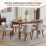 Garvee chaises de salle à manger modernes, lot de 2, avec dossier ergonomique et pieds en bois d'hévéa, pour salle à manger, salon ou restaurant - Gris clair