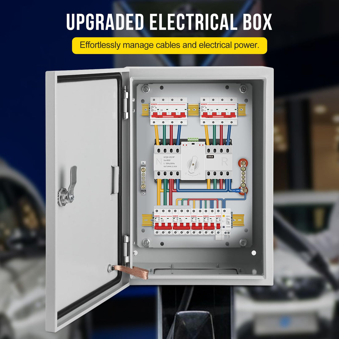 Garvee Boîte électrique extérieure 50,8 x 30,5 x 25,4 cm NEMA 4X en acier IP66 étanche à l'eau et à la poussière