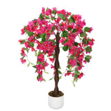 Garvee bougainvillier artificiel 90 cm, fleurs rose, tige simple en bois, décoration intérieure et extérieure, sans entretien