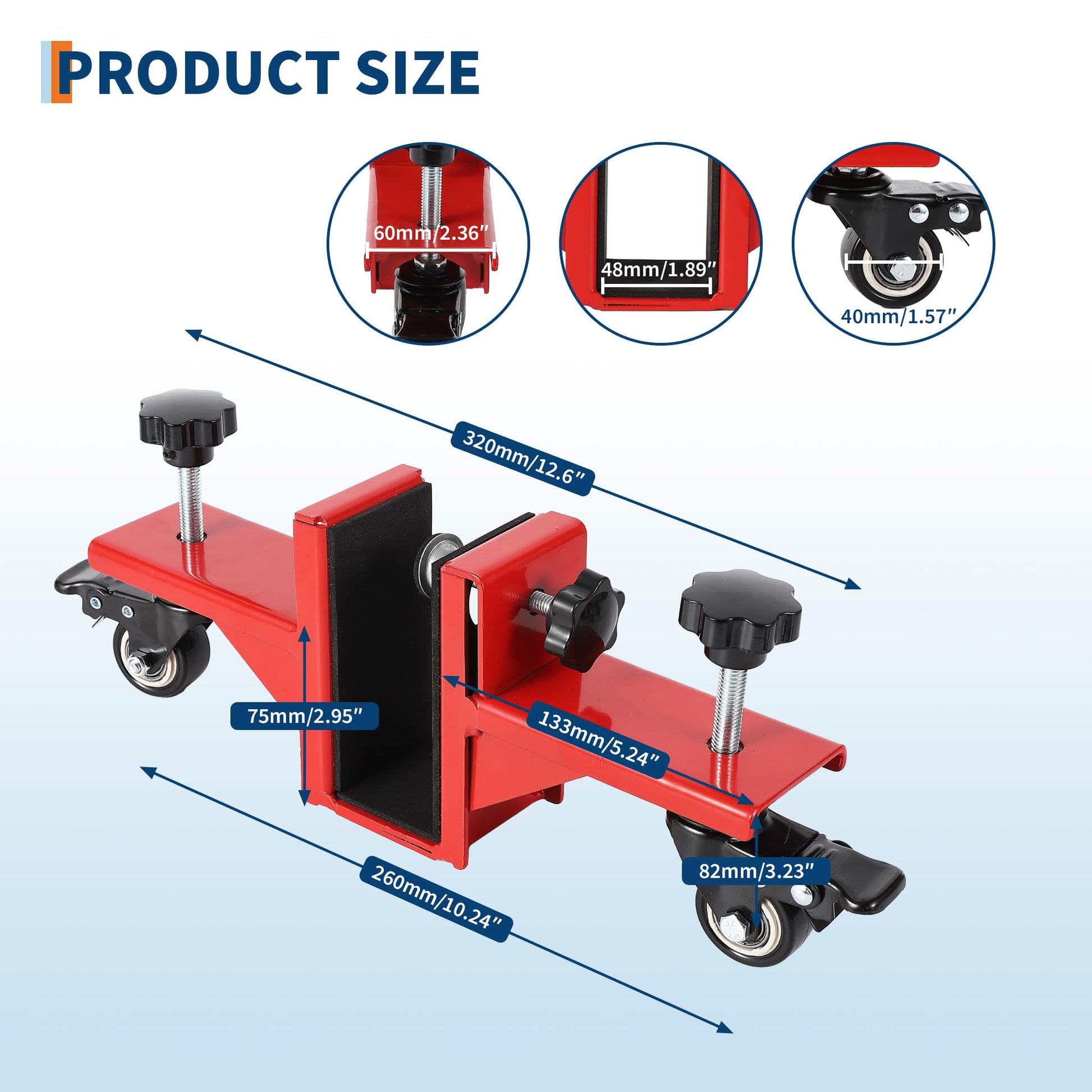 Kit d'installation de porte Garvee, 2 pièces, pour portes de 0 à 4,8 cm d'épaisseur, capacité de charge de 340 kg, acier Q235, rouge, usage commercial et résidentiel