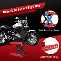 Cric ciseaux Garvee pour motos, capacité de levage de 500 kg, acier pliable et antidérapant, pour quads et motos tout-terrain, atelier