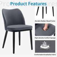 Ensemble de 2 chaises de salle à manger Garvee, revêtement en velours, ergonomiques, pieds en bois résistant aux rayures, cuisine, café, neutre