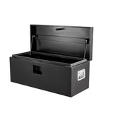 Garvee Coffre à Outils en Fer 2025A 38 × 38 × 61 cm, Couvercle Rainuré, Organisateur Résistant, Camion, Noir - Noir