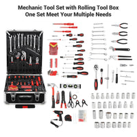 Coffret à outils Garvee 800 pièces – acier au chrome-vanadium, chariot à roulettes, idéal pour la maison, le bricolage et l'atelier