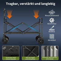 Garvee Chariot de Plage Pliable Tout-Terrain, Roues Larges et Grande Capacité, pour Camping, Pêche, Jardin et Charges Lourdes