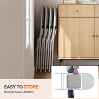 Ensemble de 4 chaises pliantes Garvee avec rembourrage épais en PU, pieds en métal et patins antidérapants, pour le bureau et les événements, grises, ergonomiques et empilables.