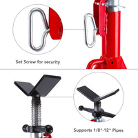 Cric à tête en V GARVEE, capacité de 3 à 30 cm, hauteur réglable de 71 à 132 cm, capacité de levage de 1134 kg, acier au carbone robuste, pliable, portable, cric en acier pour atelier