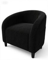 Garvee Fauteuil Accent Boucle Noir, Confort Ergonomique, Dossier Enveloppant, Mousse Haute Densité, Pieds Plastique Légers, Salon, Chambre, Bureau