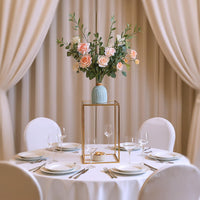 Vases de mariage Garvee en acrylique de haute qualité, colonnes dorées, design géométrique, différentes tailles, transparents, pour la décoration de mariages et de fêtes.