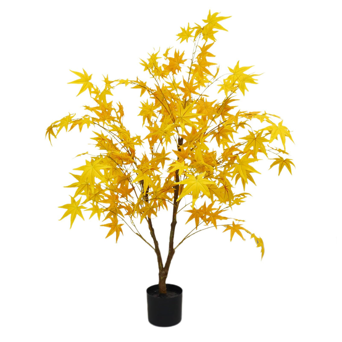 Sapin d'érable artificiel Garvee de 120 à 180 cm (4 pieds), jaune, avec pot en plastique, idéal pour le salon et les fêtes. Décoration automnale.