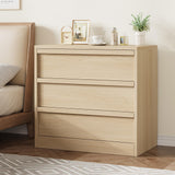Garvee Commode 3 tiroirs en chêne naturel, rangement spacieux, design moderne, bois épais, anti-basculement, chambre, salon, entrée - Naturel