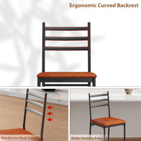 Ensemble de 2 tabourets de bar Garvee, en métal, revêtus de cuir PU marron, pour la cuisine et le bar, ergonomiques
