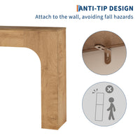 Console Garvee de style ferme de 119 cm (47 pouces), table d'entrée étroite en bois, construction robuste, salon, couloir, chêne foncé