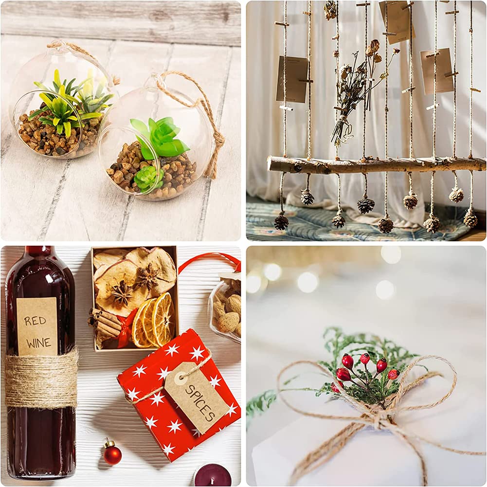 Garvee Lot de 100 mini pinces à linge en bois naturel de 2,5 cm avec ficelle de jute pour décoration et jardinage.