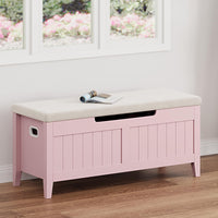 Banc de rangement Garvee avec coussin, coffre en bois de 100 cm, 2 charnières de sécurité, salon et chambre, bois aggloméré, poignées ergonomiques, couvercle rabattable, grand coffre, montage facile