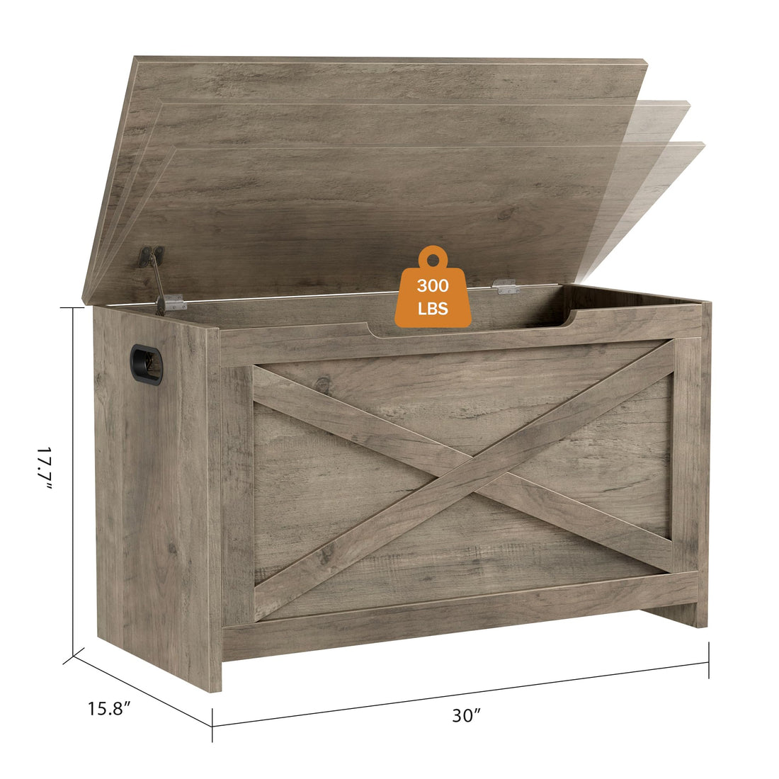 Garvee banc de rangement en bois 76 cm avec verrou de sécurité pour salon et chambre, grand, robuste et polyvalent, greige