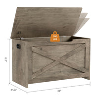 Banc de rangement en bois Garvee 30 pouces avec verrou de sécurité pour salon et chambre, grand, robuste et polyvalent