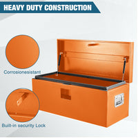 Garvee Coffre à Outils HHF 12 Gauges 38 × 38 × 91 cm, Fer Renforcé, Organisateur Étanche, pour Remorque et Camping-car, Orange