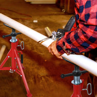 Support de tuyauterie Garvee à tête en V, hauteur réglable de 71 à 132 cm, capacité de charge de 1134 kg, alliage d'aluminium, pliable pour le soudage et le montage de tuyauterie