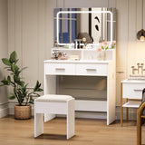 Garvee Plan vasque salle de bain avec miroir, meuble lavabo moderne stratifié, 60/70/80 × 48 × 55 cm, blanc brillant