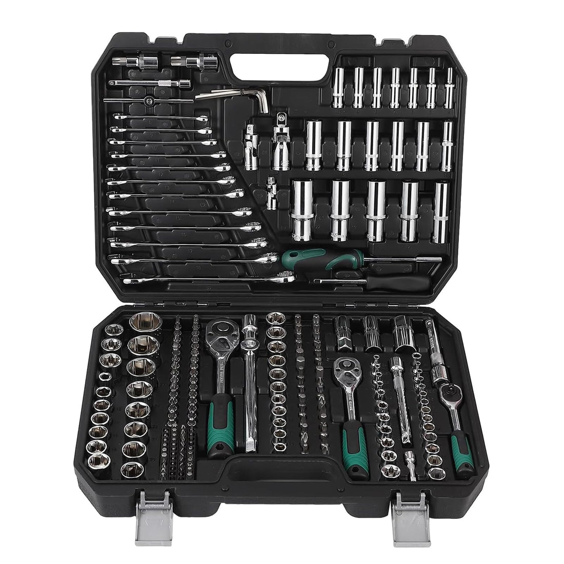 Coffret d'outils Garvee 216 pièces avec entraînements 1/4", 3/8" et 1/2", cliquet à changement rapide 72 dents, coffret robuste pour réparations automobiles et domestiques