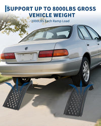 Ponts élévateurs Garvee robustes pour véhicules, capacité de 3630 kg, 2 pièces, acier, antidérapants, hauteur de levage de 20 cm, noirs, pour atelier et garage