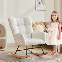 Fauteuil à bascule Garvee, fauteuil inclinable, fauteuil d'allaitement, fauteuil de salon, 90 x 65 x 90 cm, blanc